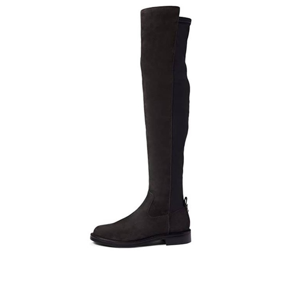 Sam Edelman Narisa Moonlight Grey Suede Rounded Toe Over The Knee Boots - Picture 9 of 10